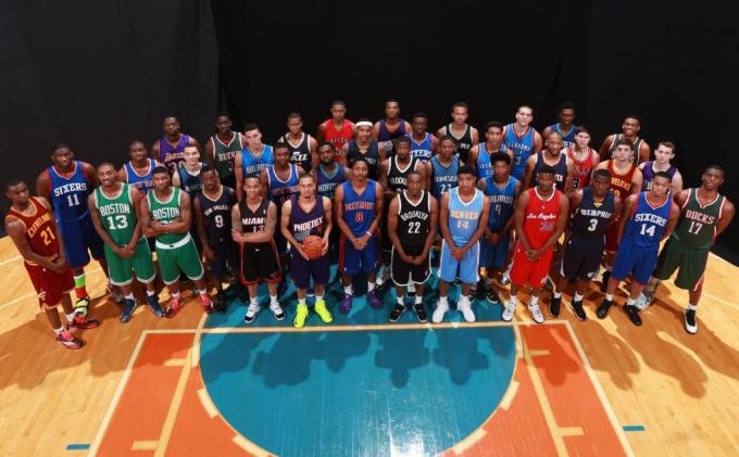 All 32 NBA teams represented at the 2014 Rookie Media Day.