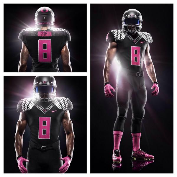 Oregon's 2014 Pinktober uniforms